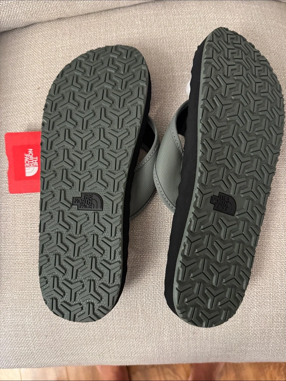 The North Face Black Footbed with Gray Straps Flip Flops